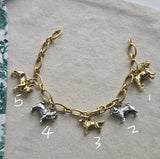 Vintage 8K/14K Yellow and White Gold French Bulldog Charm Pendant, Gift for Her