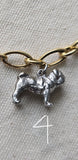 Vintage 8K/14K Yellow and White Gold French Bulldog Charm Pendant, Gift for Her