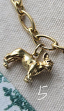 Vintage 8K/14K Yellow and White Gold French Bulldog Charm Pendant, Gift for Her