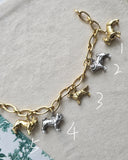 Vintage 8K/14K Yellow and White Gold French Bulldog Charm Pendant, Gift for Her