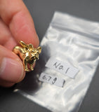 Vintage 8K/14K Yellow and White Gold French Bulldog Charm Pendant, Gift for Her