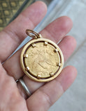 Antique 1899 United States Liberty Head Gold Coin Pendant in French 18K Bezel