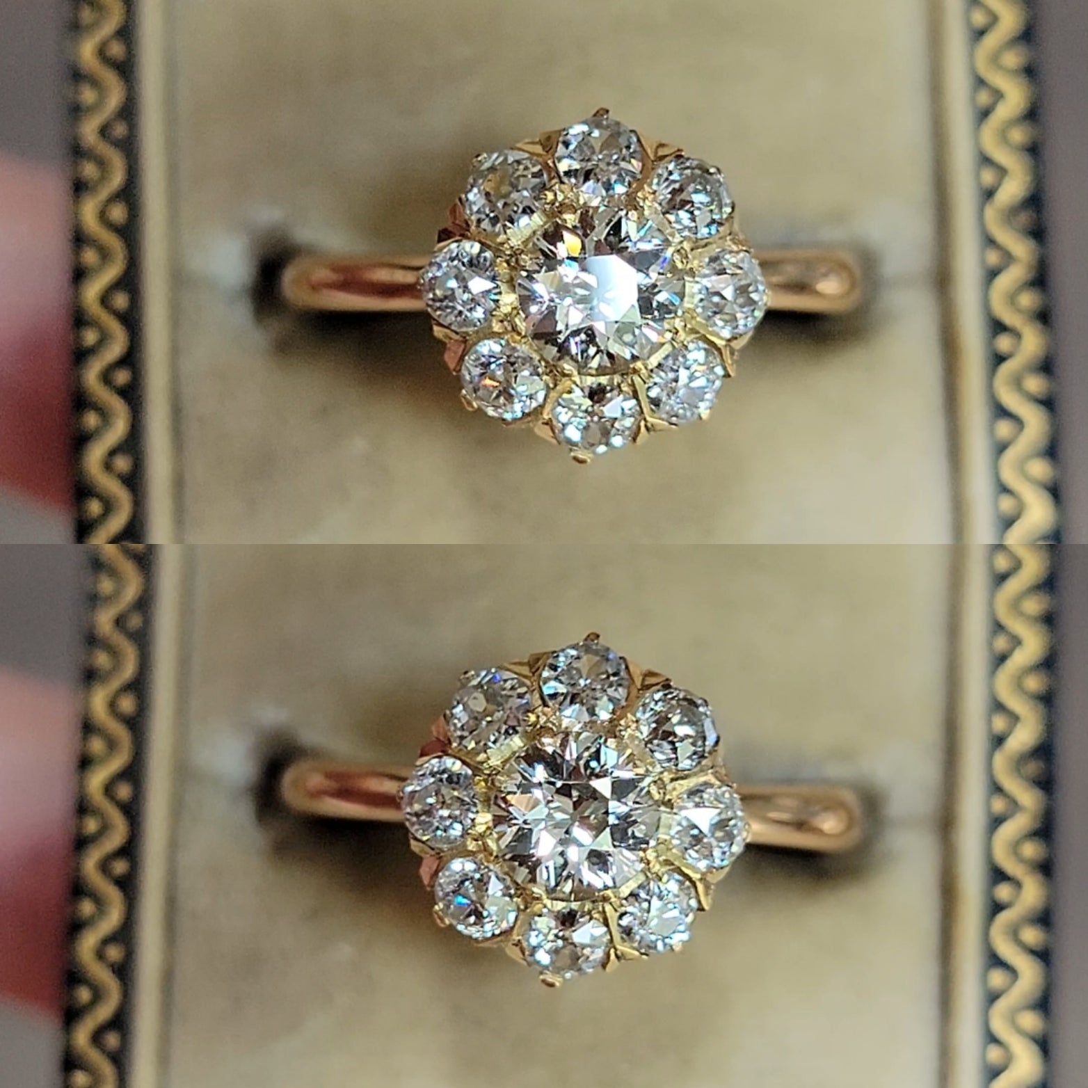 18kt gold Cluster diamond ring