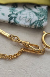 Antique Gold Filled A&Z Watch Chain with Extra Large Size Spring Clasp Swivel Dog Clip Set, Chain Connector Extender, Charm Holder