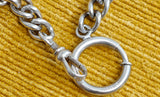 Antique Sterling Silver Short Watch Chain with Extra Large Size Bolt Clasp Swivel Dog Clip, Bracelet, Chain Connector Extender, Charm Holder