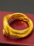 Vintage Angela Cummings 18k Gold Brutalist Textured Abstract Inter-knotting Ring, Ring Size 7.5
