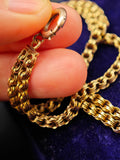 Victorian 14K Gold Interlocking Link Double-Strand Bracelet Chain Extender with 9K Clasp and Fitting – 7 7/8 Inches