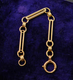 Antique Austro-Hungarian 14k Gold Bar Link Chain Extender, Bolt Clasp