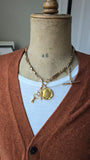 Antique Art Nouveau Repoussé 10K Gold Starburst Old Mine Diamond Locket