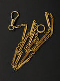 Antique Art Deco 14k Bar Link Cable Link Watch Chain Necklace, 13.5", Gift for Her