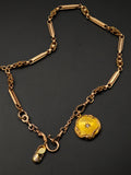 Antique Art Nouveau Repoussé 10K Gold Starburst Old Mine Diamond Locket