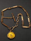 Antique Art Nouveau Repoussé 10K Gold Starburst Old Mine Diamond Locket