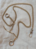 Original Antique 14k Curb Link Watch Chain, 19.5"