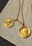 Vintage French 18K Gold Saint Christopher Medal Medallion Pendant, Religious Protection Charm
