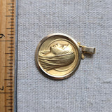 Vintage French 18K Gold Madonna Virgin Mary Medal Medallion Pendant, Religious Protection Charm