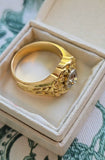 Antique Early 1900s French 18K Gold Diamond Ring: Old Mine Cut, 1.35 CT, Size 9-9.25