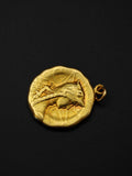 Antique French 18K Gold Gaul Medal Pendant, AS Harden Vercingetorix Gallic Rooster Coin Pendant, Early 1920s