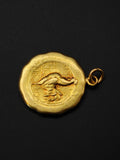 Antique French 18K Gold Gaul Medal Pendant, AS Harden Vercingetorix Gallic Rooster Coin Pendant, Early 1920s
