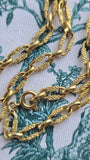 Vintage 18K Yellow Gold Textured Oval Link Chain Necklace, 21" Long, Gift for Her