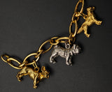 Vintage 8K/14K Yellow and White Gold French Bulldog Charm Pendant, Gift for Her