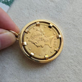 Antique 1899 United States Liberty Head Gold Coin Pendant in French 18K Bezel