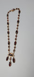 Antique 12K Bohemian Faceted Garnet Festoon Necklace, Gift for Her, Wedding Necklace