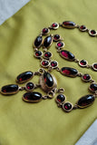 Antique 12K Bohemian Faceted Garnet Festoon Necklace, Gift for Her, Wedding Necklace