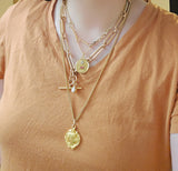 Antique 14k Bar Link Belcher/Biker Link Watch Chain Necklace, Gift for Her