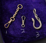 Antique 10k Solid Gold Swivel Dog Clip Extender, Watch Chain Fob Part