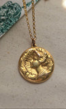 Antique Art Nouveau 10K Repoussé “Gibson Girl” Lady Locket, Gift for Her