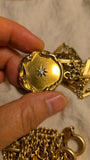 Antique Art Nouveau Repoussé 10K Gold Starburst Old Mine Diamond Locket