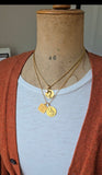 Small Vintage French 18K Pisces Zodiac Charm Pendant | French Eagle Head Hallmark, Lucky Charm