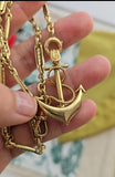 Vintage 18K Gold Anchor Charm/Pendant, Lucky Charm, Protection Talisman