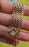 Antique 10K Curb Link Short Albert Watch Chain, 11" long, Chain Extender