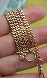 Antique 10K Curb Link Short Albert Watch Chain, 11" long, Chain Extender