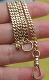 Antique 10K Curb Link Short Albert Watch Chain, 11" long, Chain Extender