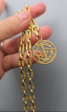Vintage 18K Yellow Gold Textured Oval Link Chain Necklace, 21" Long, Gift for Her