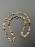 Antique 14k Rolo Cable Link Watch Chain Choker Necklace, 14&1/8", Gift for Her