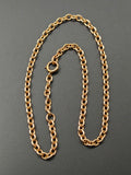 Antique 14k Rolo Cable Link Watch Chain Choker Necklace, 14&1/8", Gift for Her