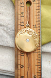 Antique Edwardian Scrolled Work 14K Yellow Gold 0.15CT Old Cut Diamond Photo Locket, Gift for Her