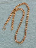 Antique Victorian 10K-12K Solid Gold Double Interlocking Link Collar Chain Necklace, Locket Watch Chain, 19 Inches