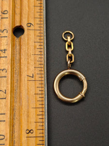 Large Size Antique Krementz Gold Filled Bolt Clasp, Chain Connector Extender, Charm Holder, Watch Chain Parts
