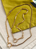 Antique Gold Filled Ornate Bar Link Watch Chain Choker Necklace, 14&1/8", Gift for Her