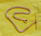 Antique 12K-14k Curb Link Short Watch Chain Necklace with Gold Filled Chain Extender Option, Gift for Her