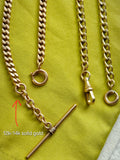 Antique 12K-14k Curb Link Short Watch Chain Necklace with Gold Filled Chain Extender Option, Gift for Her