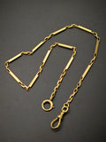 Antique 14k Bar Link Belcher/Biker Link Watch Chain Necklace with Gold Filled Chain Extender Option, Gift for Her