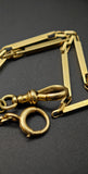 Antique 14k Bar Link Belcher/Biker Link Watch Chain Necklace with Gold Filled Chain Extender Option, Gift for Her