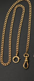 Antique 14k Curb Link Watch Chain Necklace, Gift for Her