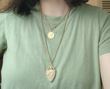 Antique 14k Curb Link Watch Chain Necklace, Gift for Her