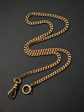 Antique 14k Curb Link Watch Chain Necklace, Gift for Her